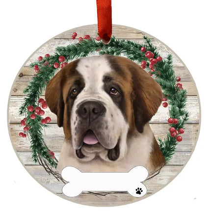 Saint Bernard Ceramic Wreath Ornament