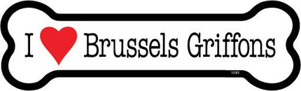 I (heart) Brussels Griffons Bone Shaped Magnets