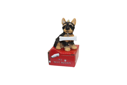 Yorkie Dog Bone Ornament