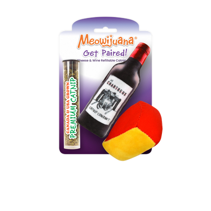 Meowijuana® Get Paired Wine & Cheese Cat Toys - 2 Pack