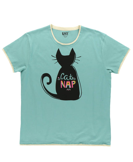 PJ Tee Cat Nap Blue Women's Regualr Fit PJ Shirt