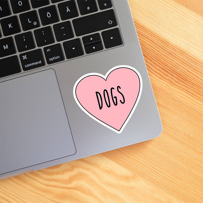 I Love Dogs Heart Sticker Vinyl Decal