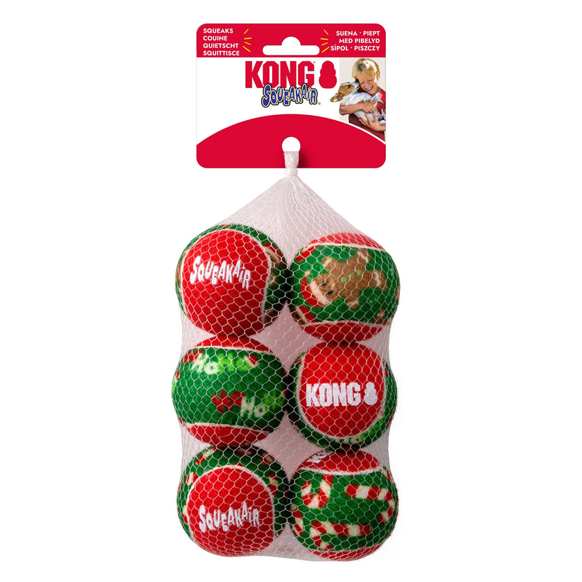 KONG Holiday SqueakAir® Balls 6-pk Dog Toy Md