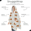 Tabby Orange Snugg Wraps with Hoodie – Ultra Soft Sherpa Fleece Wrap for Pet Lovers