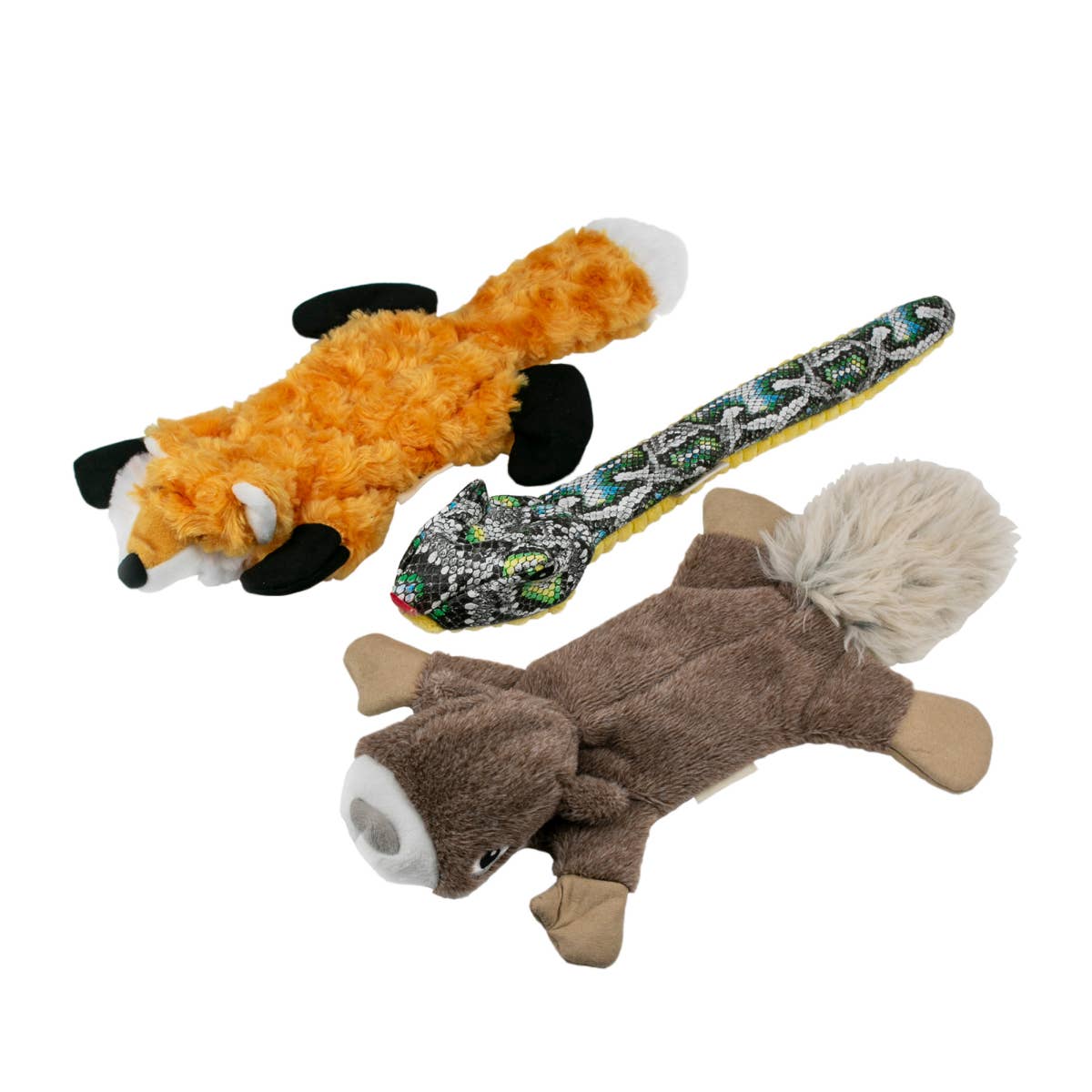 Stuffless Squirrel Squeaker Dog Toy