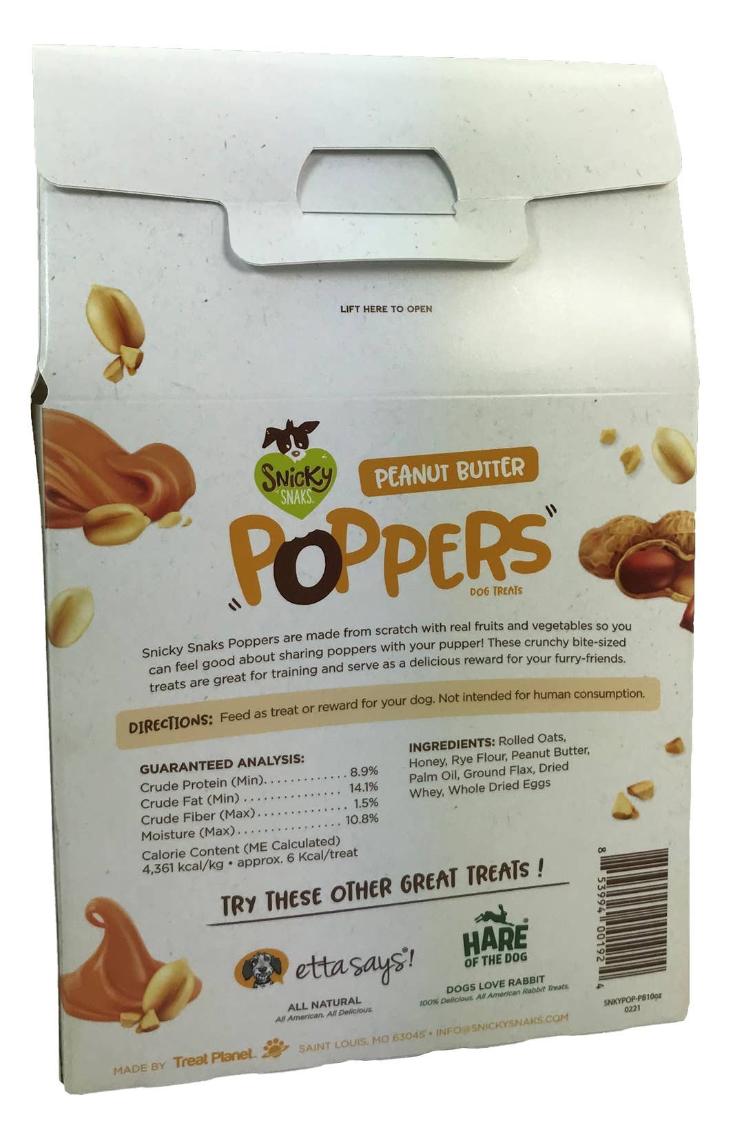 Snicky Snaks Peanut Butter Poppers Treat 10 oz