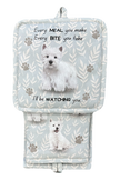 Westie , oven mitt set