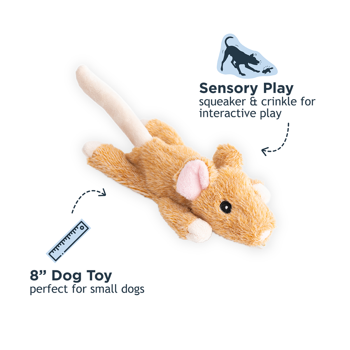 Dog Toy Mouse Stuffless Squeaker Toy