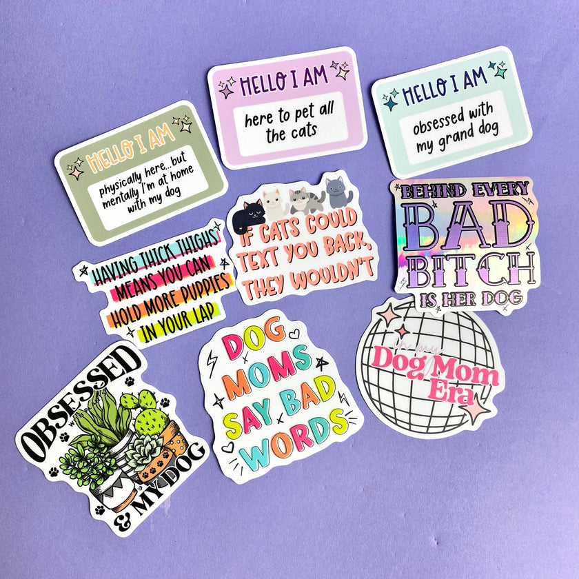 I Am Physically Here, Mentally With My Dog Die Cut Sticker Vinyl Decal