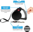 Retractable Black Gel Leash