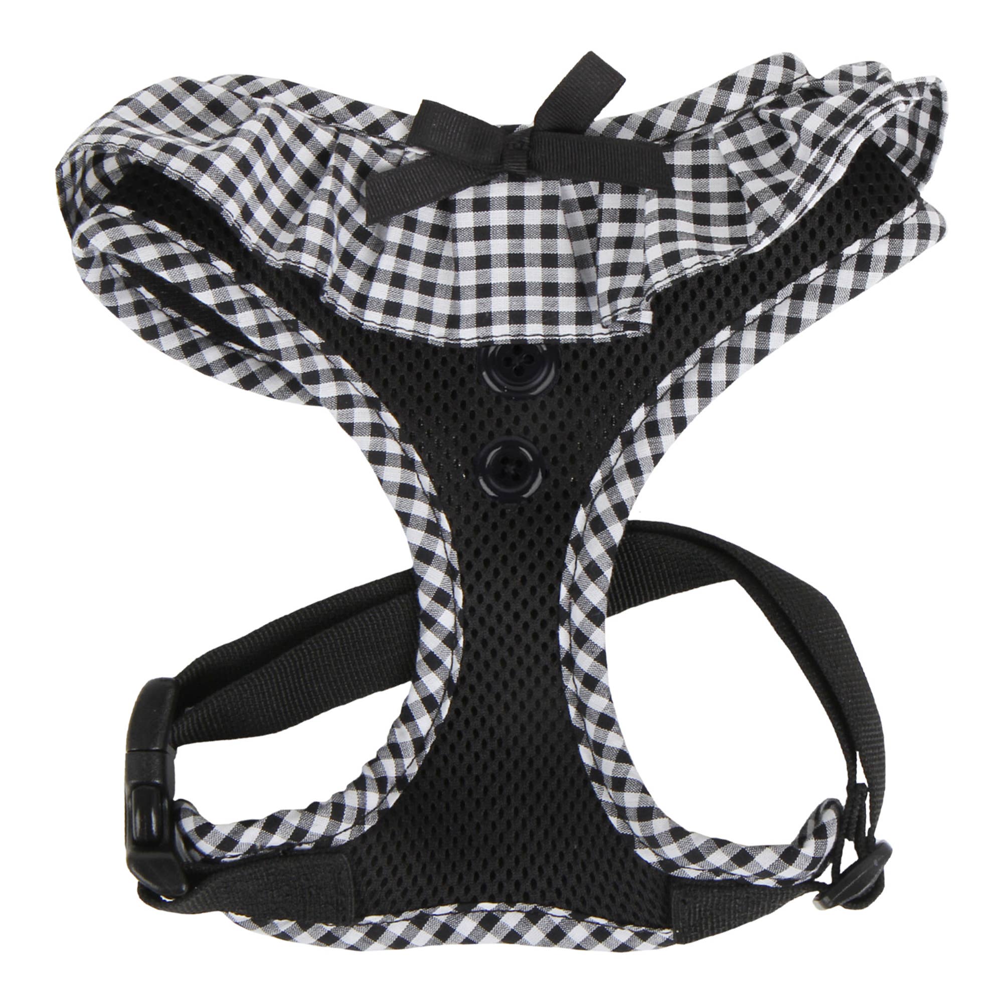 Checkered Ruffle Dog Harness Over-the-Head Vivien