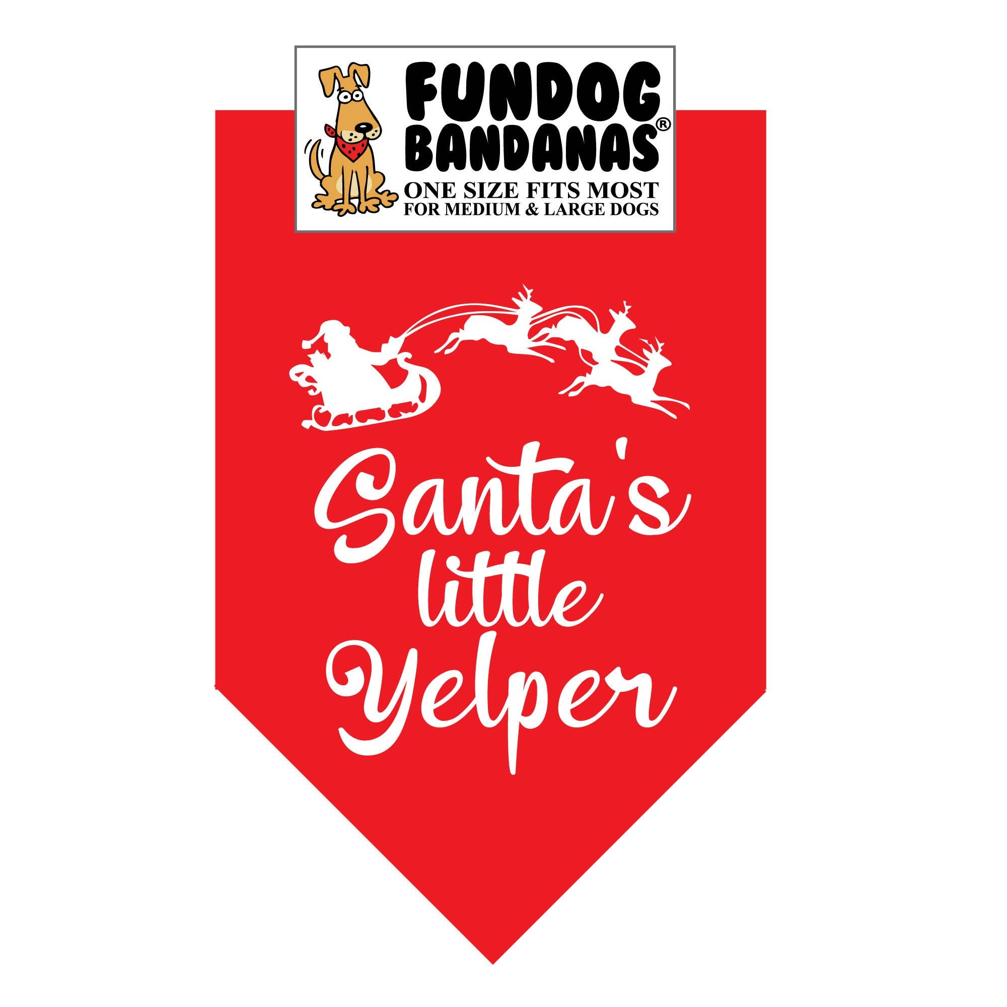 Santa's Little Yelper Cotton Bandana