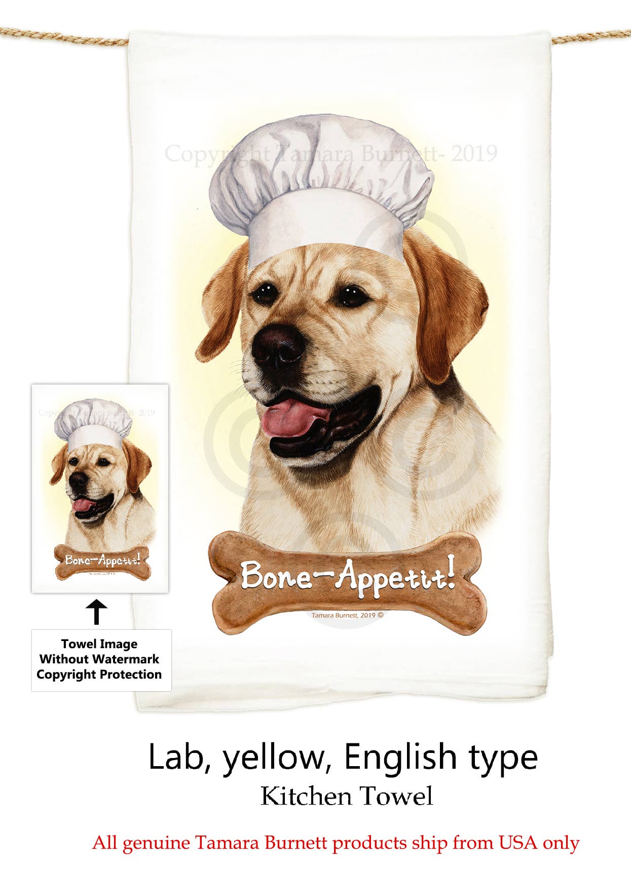 Labrador Retriever Yellow Flour Sack Kitchen Towel