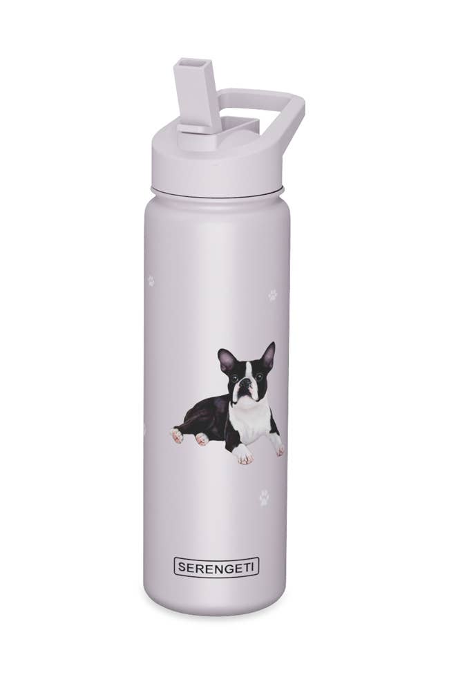 Boston Terrier Stainless Steel Water Bottle 24 Oz. Serengeti