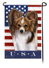 Papillon Sable & White True Blue Garden Flag