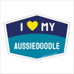 I Love My Aussiedoodle Hexagon Shaped Magnet