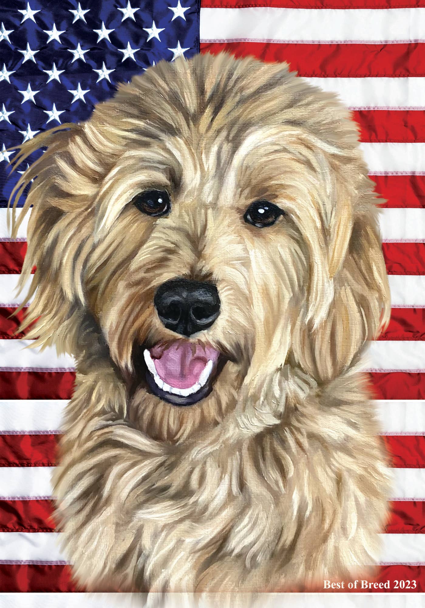 Goldendoodle Blonde -  All-American III Garden Flag