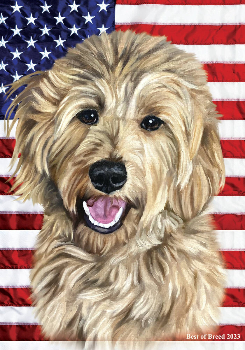 Goldendoodle Blonde -  All-American III Garden Flag