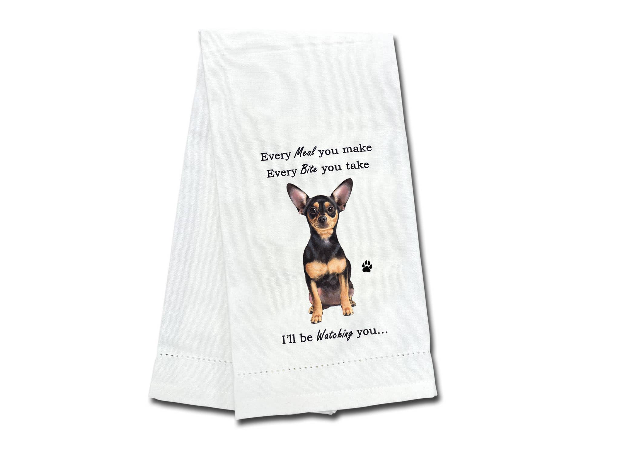 Chihuahua Black Kitchen Towel