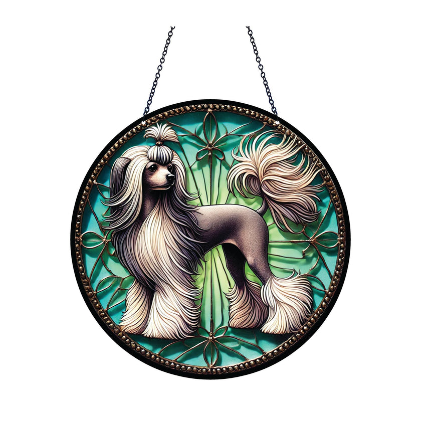 Chinese Crested Acrylic Suncatcher with Chain