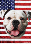 American Bulldog Patriotic III Garden Flag