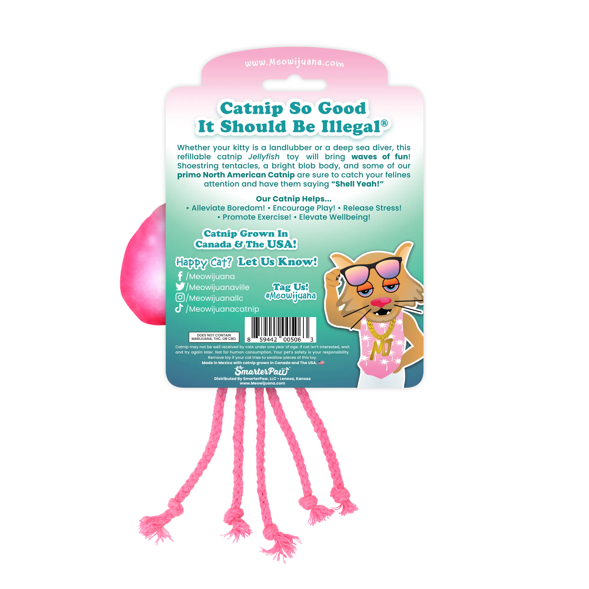 Meowijuana® Get Floated Jellyfish Refillable Cat Toy