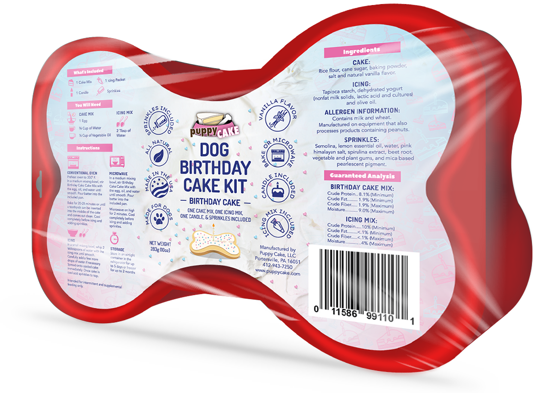 Puppy Cake Dog Birthday Cake Kit with Sprinkles Dog Cake Kit