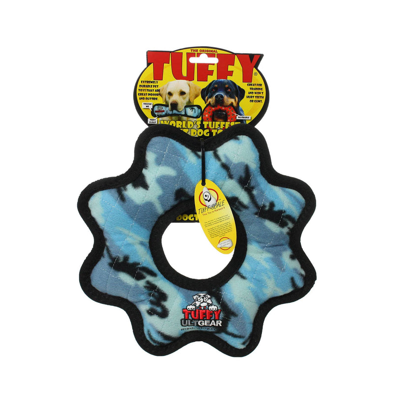 Tuffy Ultimate Gear Ring - Camo Blue, Squeaky Dog Toy
