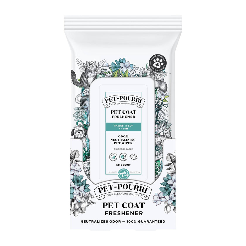 Pet~Pourri - Pet Coat Wipes - 50ct - Pawsitively Fresh Scent