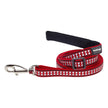 Adjustable Dog Leash Reflective Bones Red