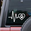 Dog Cat Heartbeat White Vinyl Window Sticker Decal