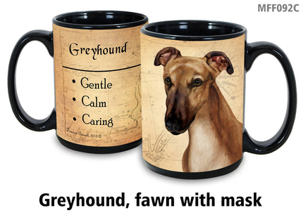 Greyhound Fawn/White Mug Coffee Cup