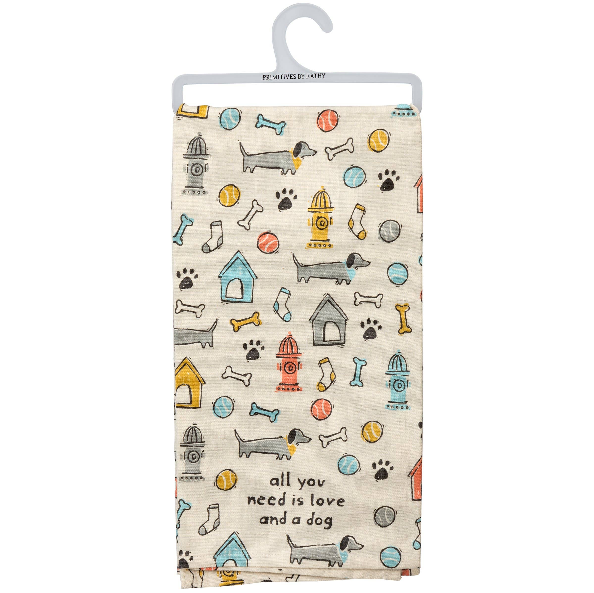 Love And A Dog Kitchen Towel