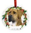 Great Dane Ceramic Wreath Ornament (Fawn Uncropped)