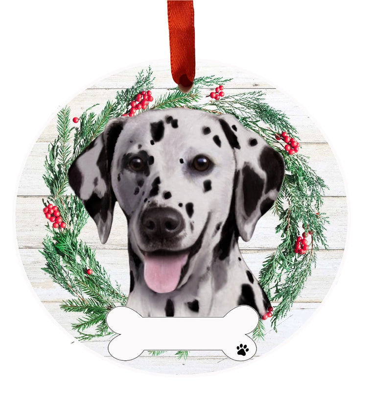 Dalmatian Ceramic Wreath Ornament