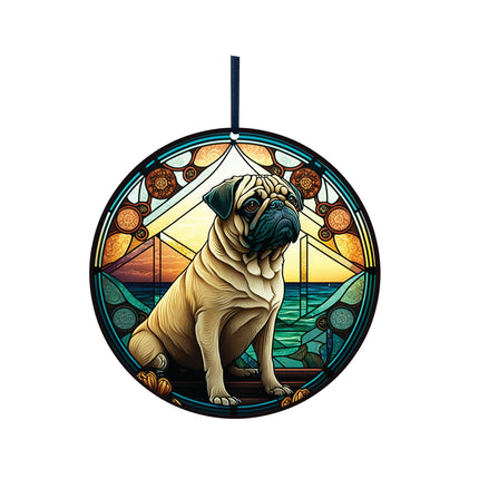 Pug, Acrylic Window Ornament