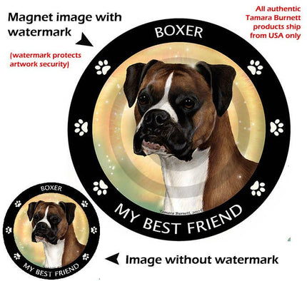 Boxer Fawn Uncropped My Best Friend Circular Magnet