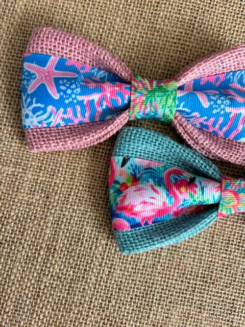 Lilly Pulitzer Inspired Velcro Collar Bow Tie for Cat and Dogs