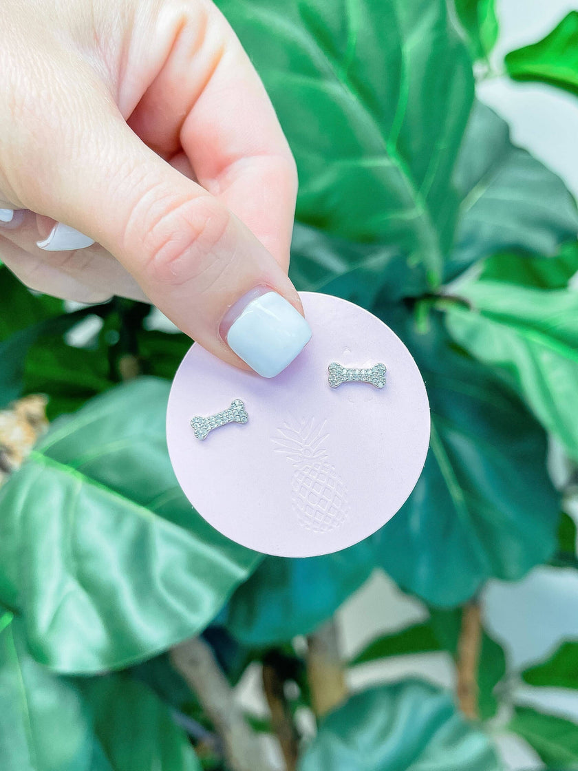 Glitzy Dog Bone Earrings