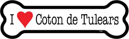 I (heart) Coton de Tulears Bone Shaped Magnet