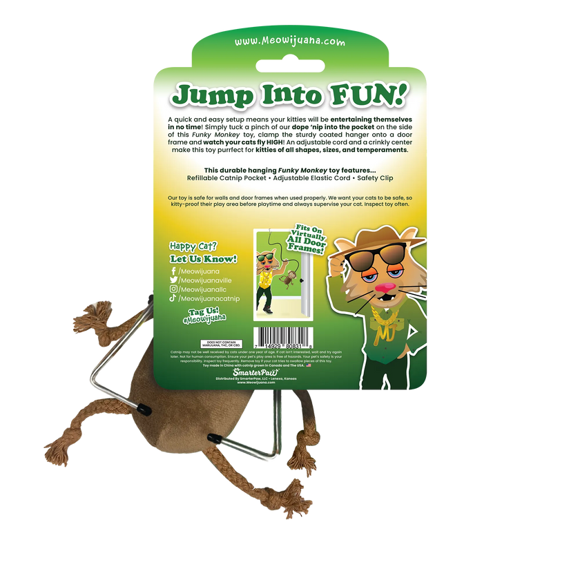 Meowijuana® Jump 'n' Jamb Funky Monkey Interactive Cat Toy