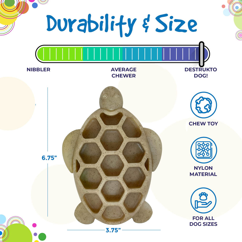 Dog Toy Turtle Durable Nylon Chew and Enrichment Toy