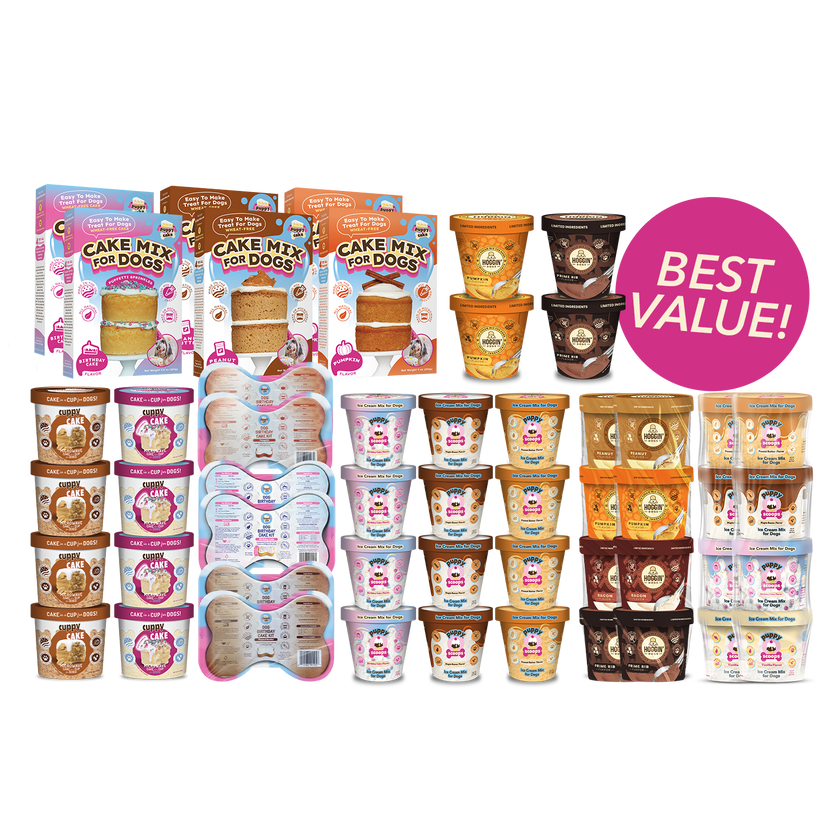 Puppy Cake Premium Assortment of Dog Cake and Ice Cream Mix