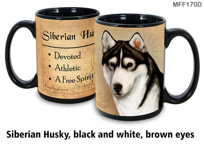 Husky Blk/Wht Brown Eyes Mug Coffee Cup