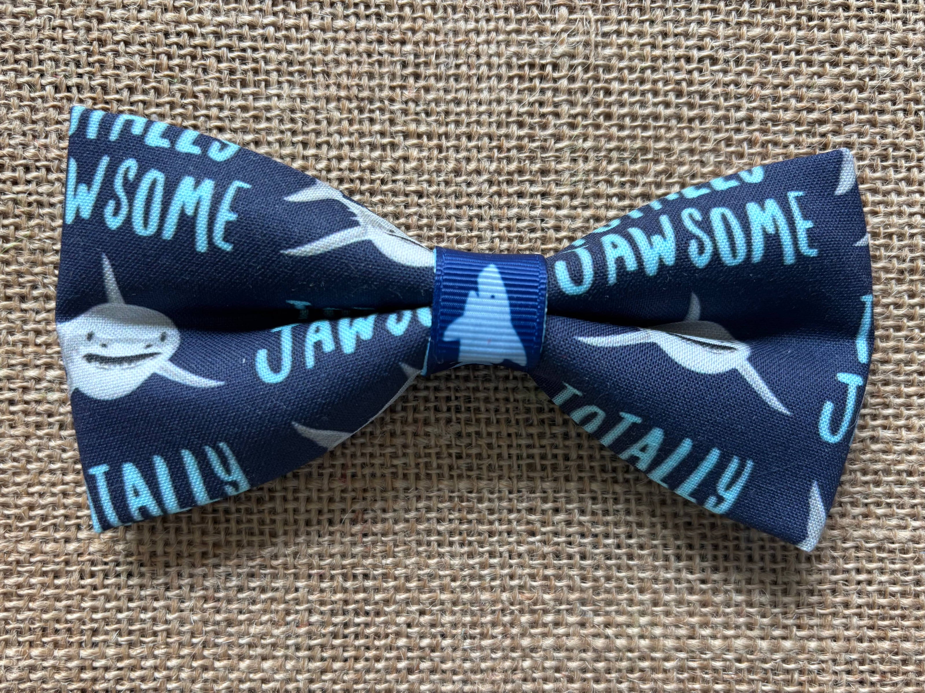 Totally Jawsome Sharks Velcro Collar Bow Tie for Cat and Dogs