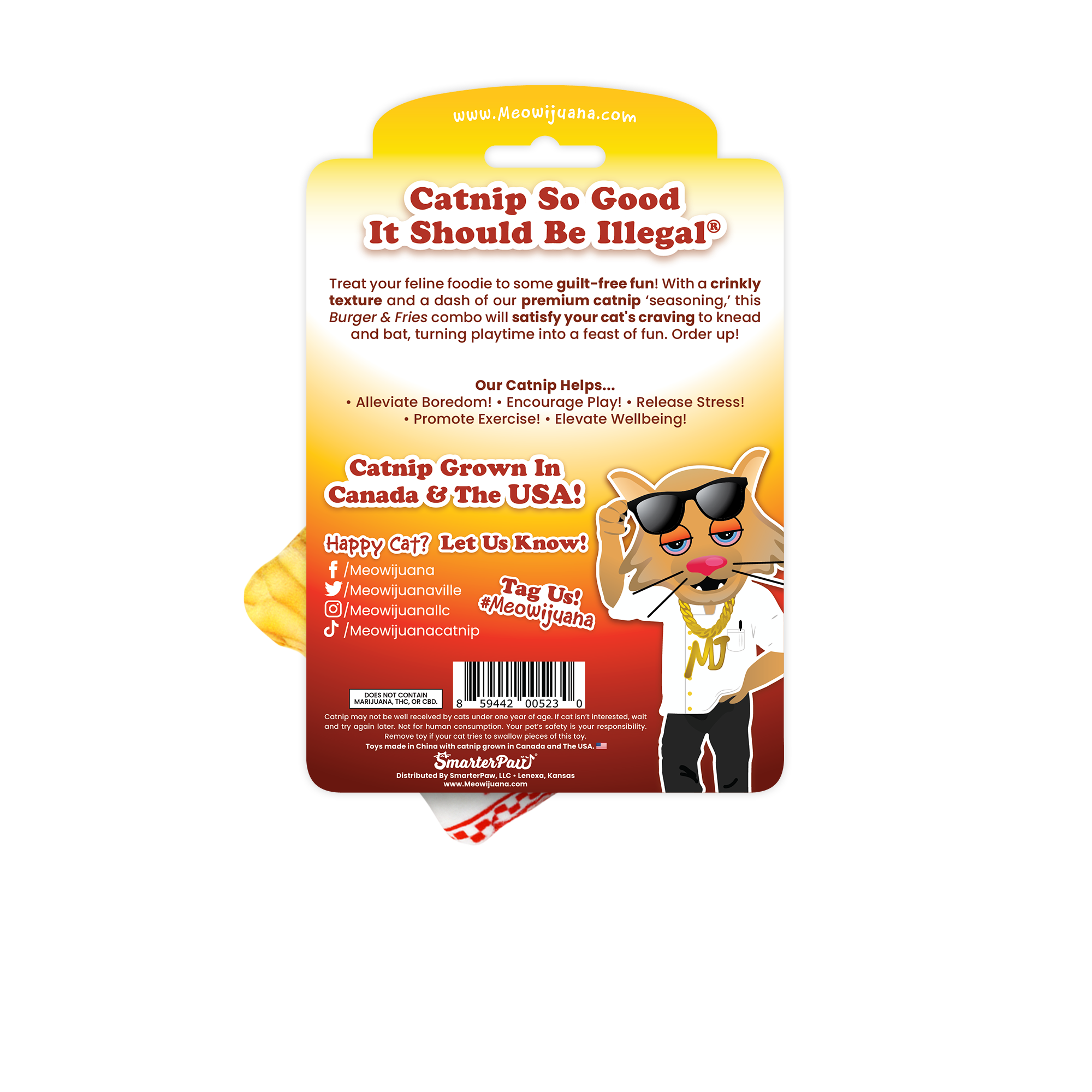 Get Hungry Burger and Fries Refillable Catnip Cat Toy