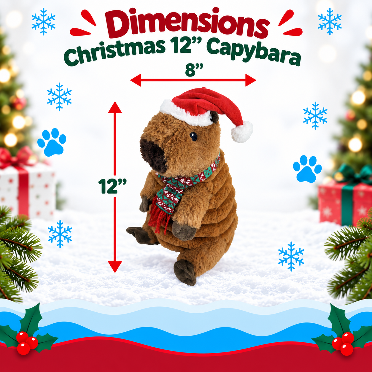 Dog Toy Capybara Christmas Zoo Friends Plush Toy