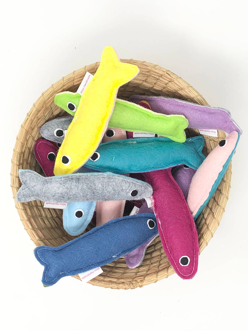 Cat Toy Catnip Wool Sardines Set of Three