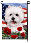 Westie- Patriotic Flowers Garden Flag
