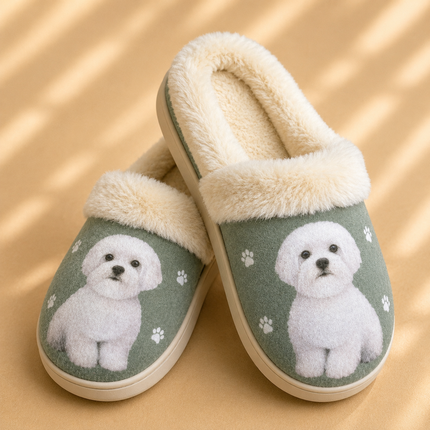 Maltese Dog Pet Lovers Comfy Snuggs Slippers